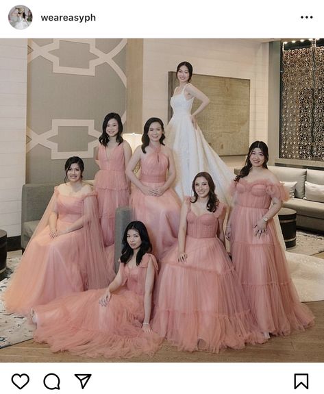 Cherry Blossom Pink Bridesmaid Dresses, Bridesmaid Dresses Philippines, Entourage Gowns Bridesmaid, Blush Pink Wedding Theme, Blush Pink Theme Wedding, Entourage Gowns, Wedding January, Bridesmaids Pink, Fairytale Wedding Gown