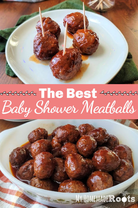 Delight your guests with these sweet and savory baby shower meatballs! These tasty bite-sized wonders are sure to be the highlight of your celebration. Whether you serve them as a tempting appetizer or a hearty addition to your spread, these meatballs are guaranteed to bring smiles and satisfied tummies all around. Get ready to impress with every flavorful bite! #BabyShower #Meatballs #PartyFood" Baby Shower Meatballs, Shower Meatballs, Meat For Babies, Sweet Meatballs, Baby Shower Appetizers, Baby Shower Finger Foods, Shower Appetizers, Jelly Meatballs, Savory Meatballs