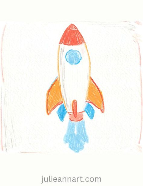 Rocket Ship Rocketship Illustration, Rocket Drawing Easy, Rocket Ship Doodle, Rocketship Drawing, Rocket Ship Drawing, Space Drawing Ideas, Rocket Illustration, Outer Space Drawing, Rocket Drawing