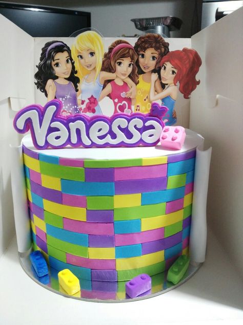 Lego Friends cake Lego Friends Cake, Lego Friends Birthday Party, Lego Friends Birthday, Lego Friends Party, Boo Party, Lego Birthday Cake, 7th Birthday Cakes, Friends Cake, Lego Cake