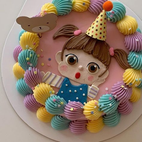 Cake Decorations Ideas, Kue Disney, Kids Birthday Cakes, Artist Cake, Korean Cake, Dog Birthday Cake, Simple Cake Designs, Funny Birthday Cakes, Mini Cakes Birthday