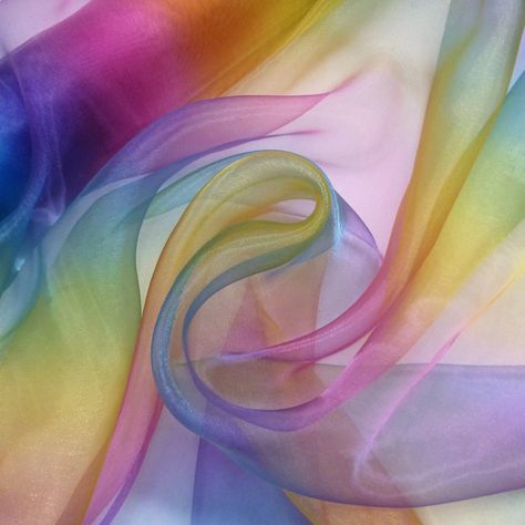 Rainbow Organza (Voile) Fabric (Per Metre): Amazon.co.uk: Kitchen & Home Uhd Wallpaper, Curtain Lining Fabric, Desert Colors, Material Art, Voile Fabric, Texture Fabric, Polycotton Fabric, Kids Sensory, Organza Fabric