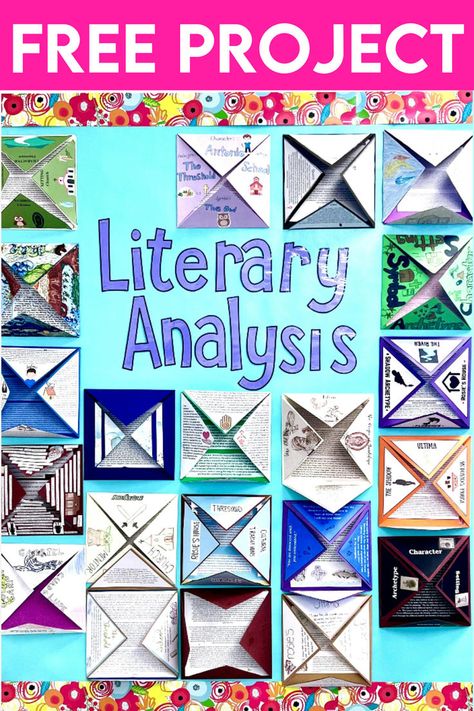 Looking for a hands-on, creative way to wrap up your novel study? The Literary Analysis Creative Square Project is a fun, flexible activity that allows students to showcase their understanding in a unique format. Perfect for middle and high school English classes! Engaging Novel Activities | End of Novel Project | Hands on novel activity Middle School Novel Studies, Novel Study Project, Teaching Literary Analysis, Middle School Literature, Literary Analysis Essay, Novel Activities, Novel Study Activities, High School Project, Literature Lessons