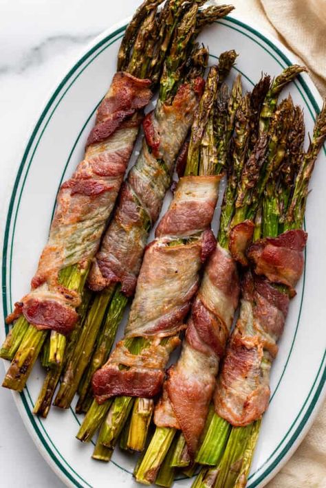 Asparagus Bacon Wrapped, Bacon Wrapped Asparagus Recipes, Slow Cooker Green Beans, Asparagus Wraps, Wrapped Asparagus, Keto Bacon, Asparagus Bacon, Popular Appetizers, Bacon Wrapped Asparagus