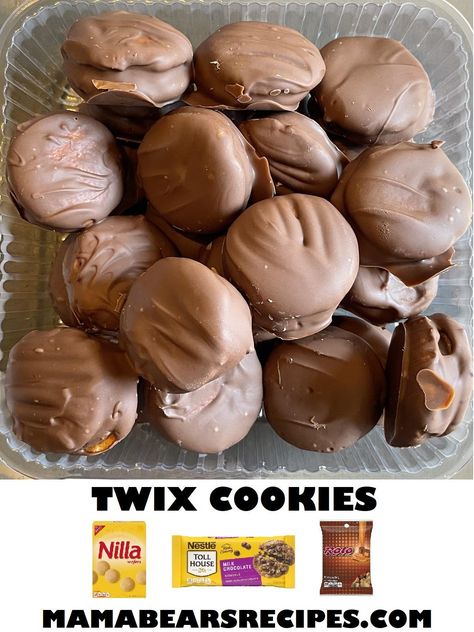 Twix Cookies - Twix Cookie Sandwiches Nilla Wafer Twix Bites, 3 Ingredient Twix Cookies, Twix Cookies With Vanilla Wafers, Dipped Wafer Cookies Christmas, Twix Bars With Vanilla Wafers, Nilla Wafer Cookies, Nilla Wafer Twix Cookies, Vanilla Wafer Christmas Cookies, Homemade Twix Cookies