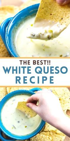 Queso White American Cheese, Best Ever Queso Dip, Queso Salsa Dip, Best Mexican Cheese Dip, White Nacho Cheese Sauce Queso Blanco, Goat Cheese Queso, White Caso Dip Queso Blanco, White Cheese Sauce For Nachos, White American Cheese Queso