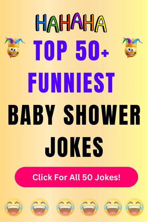 Check Out The Top 50+ Funny Baby Shower Jokes And Puns. Click For All 50+ Hilarious Baby Shower Jokes! Funny Baby Shower Cards, Funny Baby Shower Themes, Baby Shower Notes, Baby Shower Quotes, Pregnancy Jokes, Funny Baby Jokes, Jokes And Puns, Baby Jokes, Baby Facts