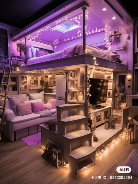 Loft Bed Aesthetic, Dr Room, Gaming Bedroom Ideas, Dream Rooms For Teens, Loft Bedroom Ideas, Loft Beds For Teens, Bunk Bed Accessories, Teen Room Designs, Comfortable Bedroom Decor