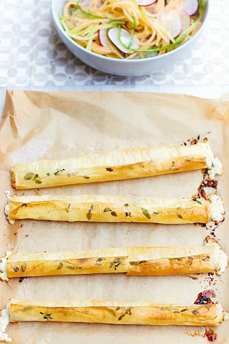 Rachel Khoo Baked goat's cheese cigars Cheese Cigars, Rachel Khoo Recipes, Cucumber Slaw, Rachel Khoo, Baked Goat Cheese, Dinner Party Recipes, Goat Cheese, Cheese Recipes, Appetizer Snacks