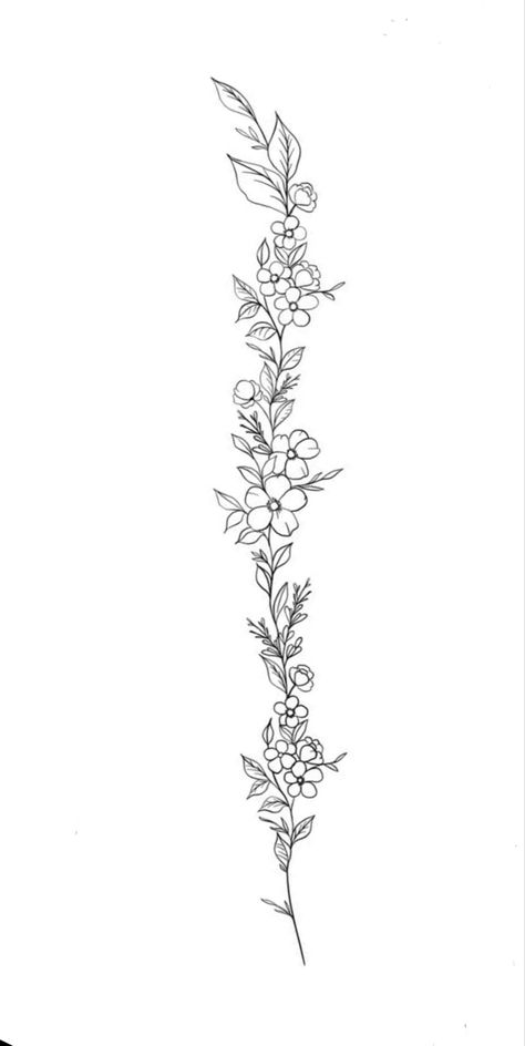 Amazing Spine Tattoos, Womens Flower Spine Tattoos, Flowers Down The Spine Tattoo, Flower Vine Tattoo Down Spine, Spine Tattoos Words And Flowers, Back Corner Tattoo Women, Back Tattoos Flower Spine, Women Spine Tattoo Ideas Flowers, Spine Tattoos Wildflower