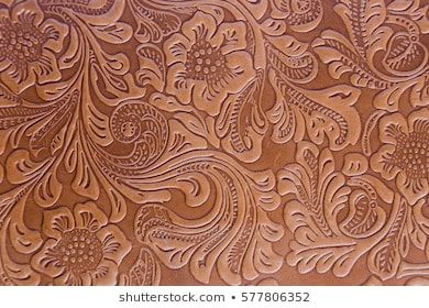 Similar Images, Stock Photos & Vectors of Tooled floral pattern in brown leather - 90408925 | Shutterstock Sewing Hobby, Leather Hides, Leather Crafts, Leather Tooling, Embossed Leather, Sewing, Flowers, Floral, Leather