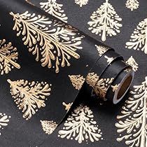 Black And Gold Christmas Wrapping, Christmas Toile Wrapping Paper, Wrapping Paper Theme Ideas, Black And Gold Christmas Aesthetic, Black Silver And Gold Christmas Decor, Paper Source Christmas, Green Gold Black Christmas Tree, Beautiful Wrapping Paper, Gold Black Christmas Decor