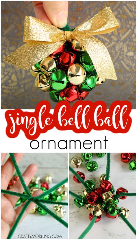 Jingle Bell Ball, Diy Christmas Ornaments Easy, Christmas Crafts For Adults, Kids Christmas Ornaments, 12 December, Navidad Diy, Holiday Crafts Christmas, 3d Christmas, Christmas Ornaments Homemade