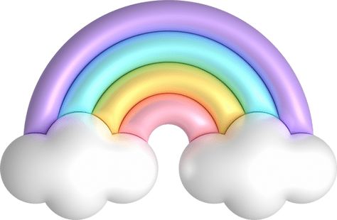 Unicorn Rainbow Cake Topper Printable, Rainbow With Clouds Printable, Rainbow Printable Cake Topper, Rainbow Topper Printable, Topper Pelangi, Rainbow Cake Topper Printable, Pastel Rainbow Clipart, Cocomelon Rainbow, Unicorn Number Cake