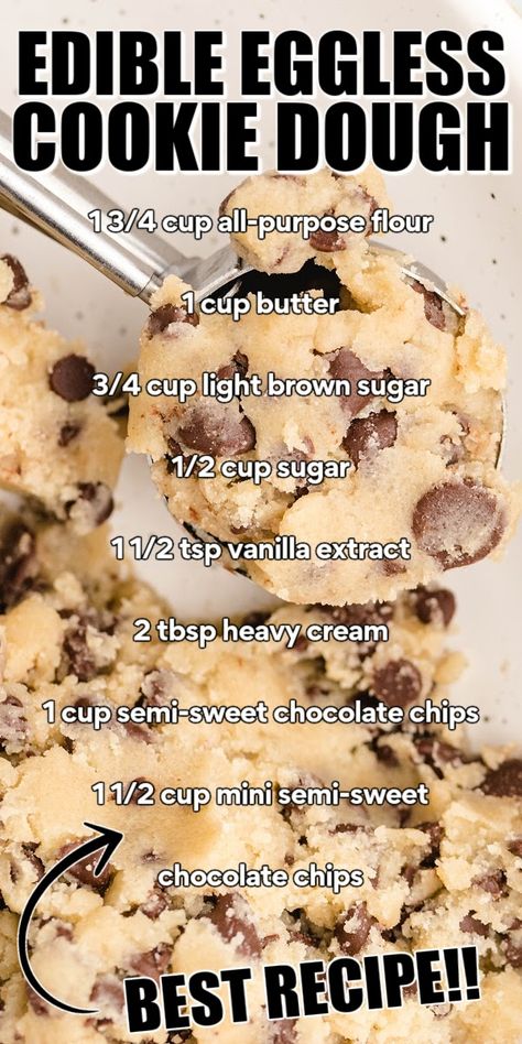 Home Made Edible Cookie Dough Recipe, Cookie Dough Recipe For One, Edible Cookie Dough Recipe For One, Cookie Dough Healthy, Edible Cookie Dough Healthy, Simple Cookie Dough Recipe, Easy Cookie Dough, Eggless Cookie Dough, Homemade Cookie Dough