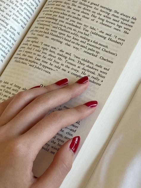 Murphee on Twitter: "• 𝐢𝐧𝐯𝐞𝐬𝐭 𝐢𝐧 𝐲𝐨𝐮𝐫𝐬𝐞𝐥𝐟… " Red Smoothie, Brown Legs, Red Nail Polish, Red Nail, Red Aesthetic, French Girl, Girl Next Door, I Love Books, Book Aesthetic