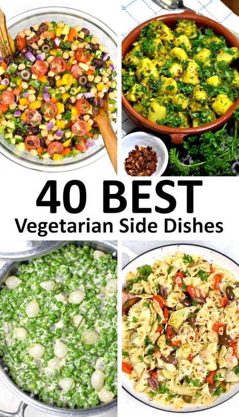 Veg Dinner Ideas Vegetarian Dish, Plant Based Sides Dishes, Vegetarian Sides Recipes, High Protein Vegetarian Side Dishes, Vegan Recipes Side Dishes, Vegetarian Protein Side Dish, Easy Vegetarian Dinner Party Recipes, Side Dishes For Indian Food, Veg Side Dishes Vegetables