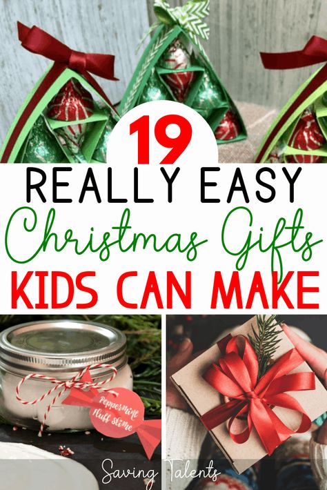 We've rounded up 19 easy Christmas gifts kids can make. Lots of homemade holiday gift ideas for children! Christmas Gifts Kids Can Make, Homemade Holiday Gift Ideas, Presents For Parents, Gifts For Kids To Make, Gifts Kids Can Make, Diy Christmas Gifts For Kids, Easy Homemade Christmas Gifts, Homemade Holiday Gifts, Inexpensive Christmas Gifts