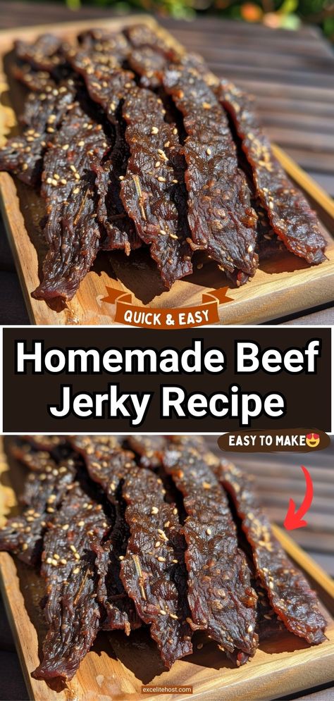 Homemade Beef Jerky Venison Meals, Ground Beef Jerky Recipe, Jerky Marinade Recipes, Beef Jerky Recipe Dehydrator, Beef Jerky Marinade, Homemade Beef Jerky Recipe, Jerky Recipes Dehydrator, Make Beef Jerky, Deer Jerky Recipe