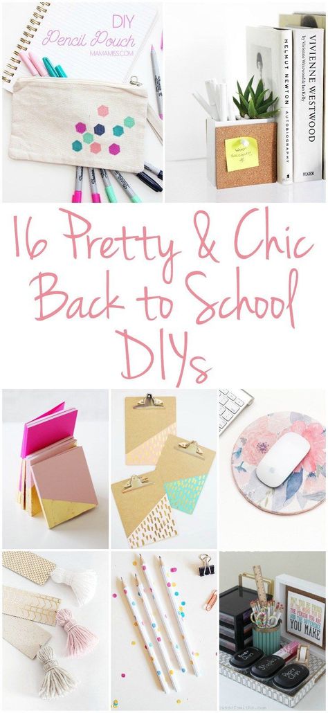 16 Pretty & Chic Back to School DIYs, home office organization, back to school crafts, office supplies, DIY, modern office decor Diy School Supplies Organization, Escuela Diy, Projects School, Diy Back To School, School Supplies Organization, Back To School Hacks, Back To School Crafts, Diy School Supplies, Office Crafts