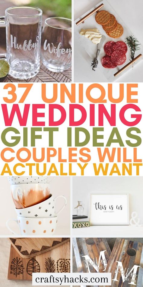 Picking out the perfect weddings gifts to celebrate your newlywed friends doesn't have to be difficult with these DIY wedding gifts ideas. Use these newlywed gift ideas you can DIY and enjoy celebrating their wedding day. These wedding gift ideas are fun to make! Sentimental Wedding Gifts, Cheap Wedding Gifts, Homemade Wedding Gifts, Bridal Shower Gifts For Bride, Sentimental Wedding, Wedding Gifts For Bride And Groom, Cricut Wedding, Wedding Gift Ideas, Homemade Wedding