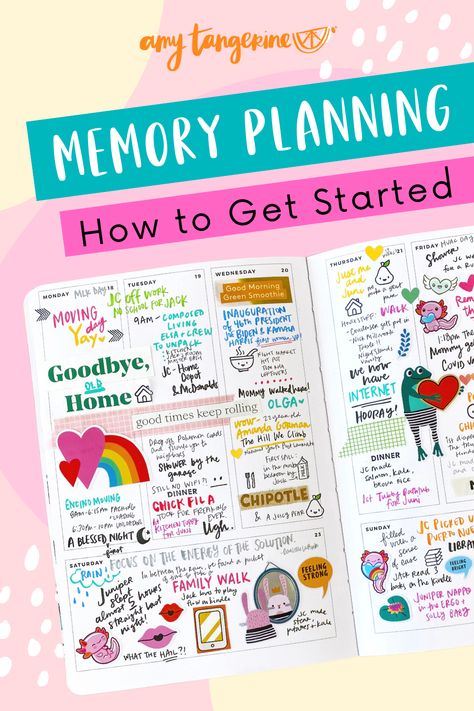 Need some memory planning inspiration? Learn how to get started with memory planning with Amy Tangerine! Be inspired by Amy Tangerine's effortless weekly planner spreads in her 2021 Planner Collaboration with Archer and Olive. These tips are perfect for beginning scrapbookers or those new to memory planning! Happy Planner Memory Keeping, Hobonichi Spread, Memory Keeping Journal, Memory Planning, Heidi Swapp Memory Planner, Archer And Olive, Art Planner, Documenting Life, Memory Planner