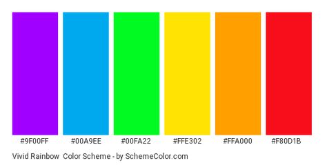 Violet Name, Rainbow Color Scheme, Led Rainbow, Red Names, Hexadecimal Color, Green Name, Color Palette Challenge, Rainbow Bright, Colors Palette