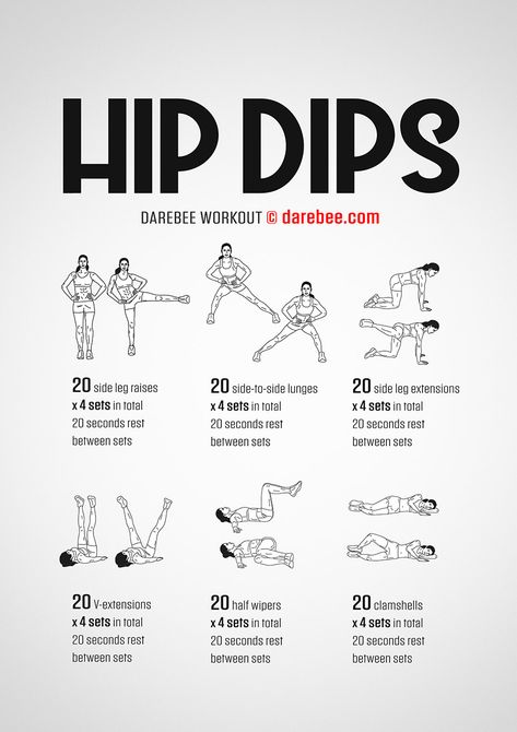 Hip Dips Workout Darebee Workout, Dip Workout, Hips Dips, Summer Body Workouts, Trening Fitness, Body Workout Plan, Fitness Challenge, Hip Workout, Trening Abs