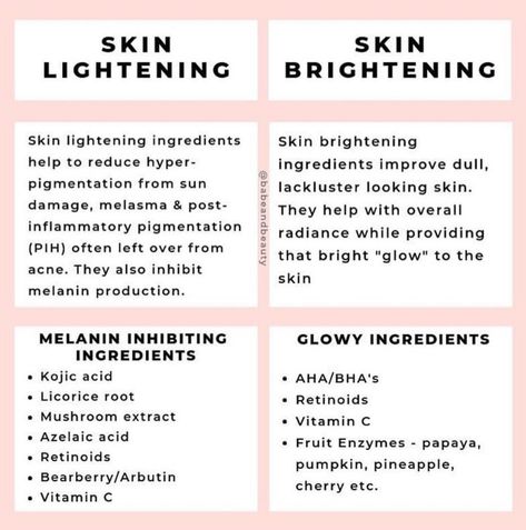 Skin lightening vs. brightening Skin Facts, Skin Care Routine For 20s, Skin Science, Strand Braid, Skin Lightening, Lighten Skin, Beauty Skin Care Routine, Face Skin Care, Skin Tips