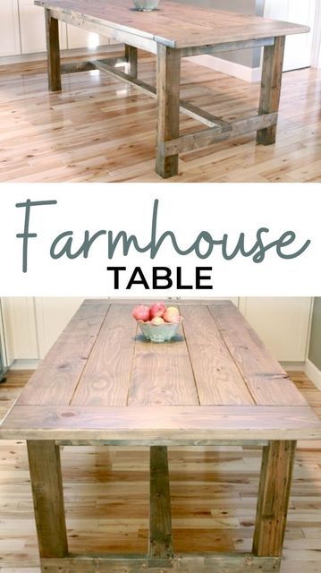 Build A Farmhouse, Dining Table Plans, Farmhouse Table With Bench, Build A Farmhouse Table, Farmhouse Table Plans, Diy Dining Room Table, Diy Kitchen Table, Farmhouse Dining Room Table, Diy Dining Room