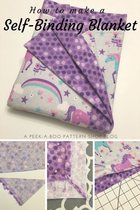 Self Binding Baby Blanket, Diy Sy, Diy Baby Blanket, Flannel Baby Blankets, Patterns Fabric, Blanket Diy, Baby Sewing Projects, Quilt Binding, Beginner Sewing Projects Easy