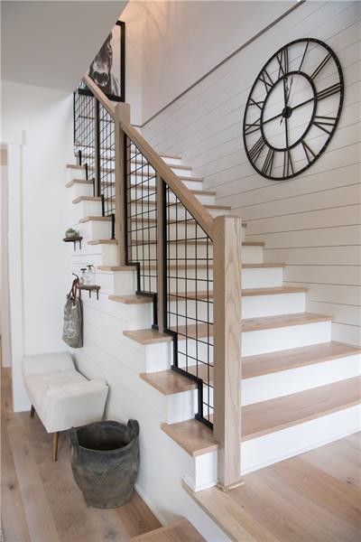 12500 N Sibley Ln N, Milton, GA 30075 - realtor.com® Stair Idea, Nickel Gap, Wood Railings For Stairs, Farmhouse Staircase, Modern Stair Railing, Contemporary Staircase, Iron Stair Railing, Light Hardwood, Staircase Remodel