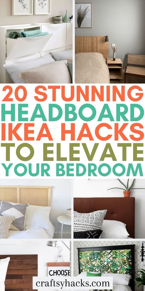 Having a stylish headboard for your bedroom can be more affordable when you customize these IKEA furniture pieces yourself with these IKEA headboard hacks! Try these stylish IKEA hacks and enjoy your new bedroom focal piece. It's a nice way to decorate home. #IKEA #IKEAHacks Ikea Headboard Hack, Trones Ikea, Nordli Ikea, Ikea Mandal, Headboard Hack, Ikea Headboard, Ikea Bed Frames, Ikea Hack Bedroom, Ikea Bed Hack