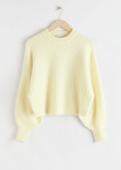 Alpaca Blend Knit Sweater - Light Yellow - Sweaters - & Other Stories Lemon Boy, Pastel Sweater, Spring Sandals, Trending Sandals, Spring Sweater, Winter Is Here, Oversize Knit, Closet Goals, Different Dresses