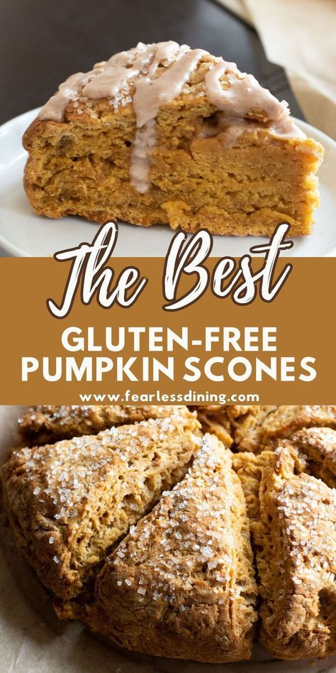 Almond Flour Pumpkin Scones, Gluten Free Pumpkin Scones, Pins Colada, Pumpkin Spice Scones, Pumpkin Scones Recipe, Gluten Free Pumpkin Recipes, Gluten Free Pumpkin Spice, Gf Sweets, Gluten Free Scones