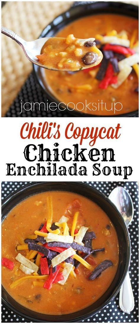 Chili’s Copycat Chicken Enchilada Soup Crockpot Recipe Chicken, Enchilada Chili, Chili's Chicken Enchilada Soup, Enchiladas Chicken, Enchilada Soup Recipe, Fruit Cheesecake, Chicken Enchilada Soup, Chicken Crockpot, Enchilada Soup