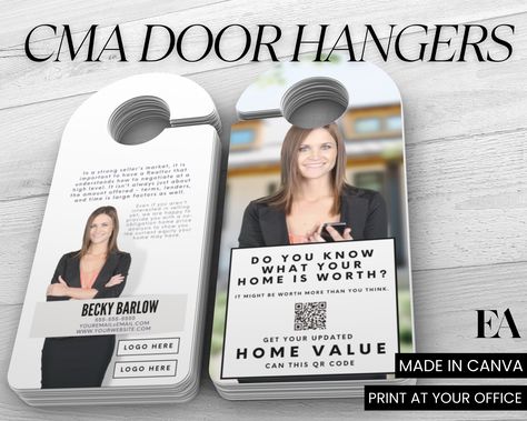 Real Estate CMA Door Hanger, Real Estate Farming Templates, Door Knocking Template, Marketing for Door Knocking, Comparative Market Analysis Our real estate CMA Door Hanger template is here to help real estate agents get more home seller leads! As professional real estate agents, we understand that staying informed about the value of your property is crucial when it comes to making important financial decisions. That's why we've created a simple and convenient way for you to door knock neighborh Real Estate Door Knocking Ideas, Real Estate Marketing Gifts, Real Estate Farming, Real Estate Agent Marketing, Real Estate Marketing Design, Marketing Gift, Real Estate Templates, Realtor Marketing, Marketing Budget