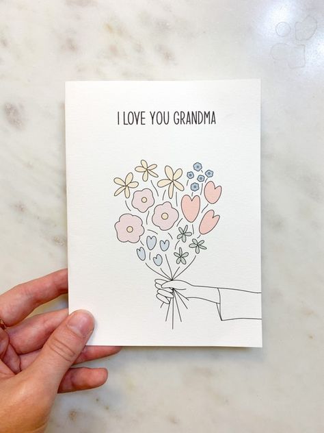 Grandma Birthday Card I Love You Grandma Cards for Grandma - Etsy Australia Cards For Grandma, Birthday Day Card, Grandma Cards, Happy Birthday Grandma, Grandma Birthday Card, Anniversaire Diy, Birthday Card Drawing, Card Inspo, Homemade Birthday Cards