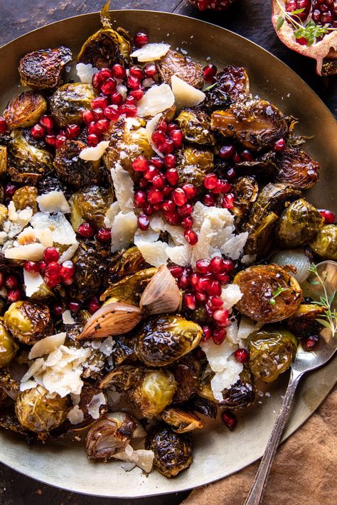 Parmesan Brussels Sprouts, Balsamic Brussel Sprouts, Easy Holiday Side Dishes, Half Baked Harvest Recipes, Roasted Sprouts, Harvest Recipes, Sprout Recipes, Brussels Sprouts Recipe, Salad With Sweet Potato