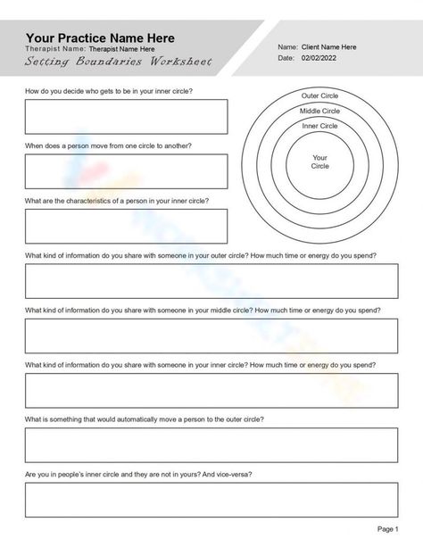 Marriage Therapy Worksheets, Personal Boundaries Worksheet, Healthy Boundaries Worksheets, Setting Boundaries Worksheet, Cognitive Distortions Worksheet, Conflict Resolution Worksheet, Boundaries Worksheet, Existential Therapy, Couples Therapy Worksheets