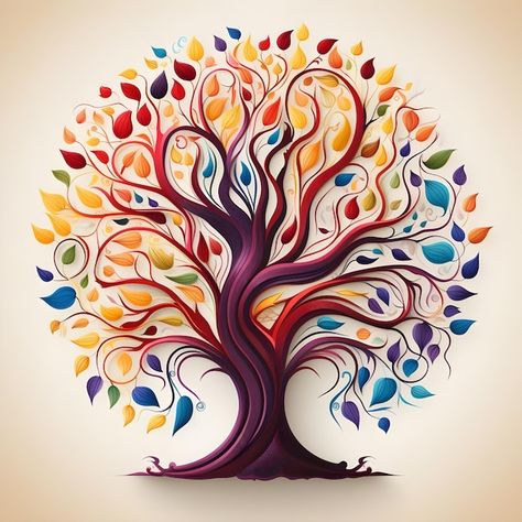 Photo beautiful tree of life digital art... | Premium Photo #Freepik #photo Tree Of Life Art Painting, Quilling Trees, Tree Of Life Drawing, Boho Tree, Association Logo, Africa Art Design, Tree Of Life Painting, Memory Design, Rose Flower Pictures