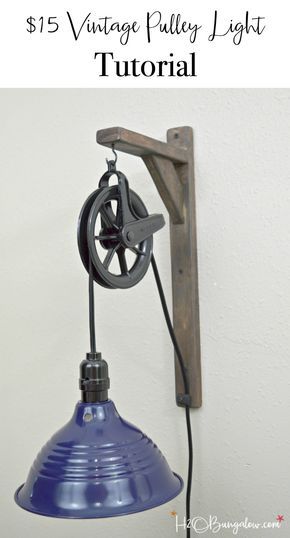 Use this wall sconce tutorial DIY vintage style pulley light to make a fabulous home decor piece for under $15! Looks just like an upscale store version. Find over 450 creative DIY tutorials in home decor and home improvement on H2OBungalow.com Pulley Light, Home Remodeling Diy, Traditional Interior Design, Diy Remodel, Creative Home Decor, Decor Guide, Decor Minimalist, Diy Tutorials, Diy Vintage