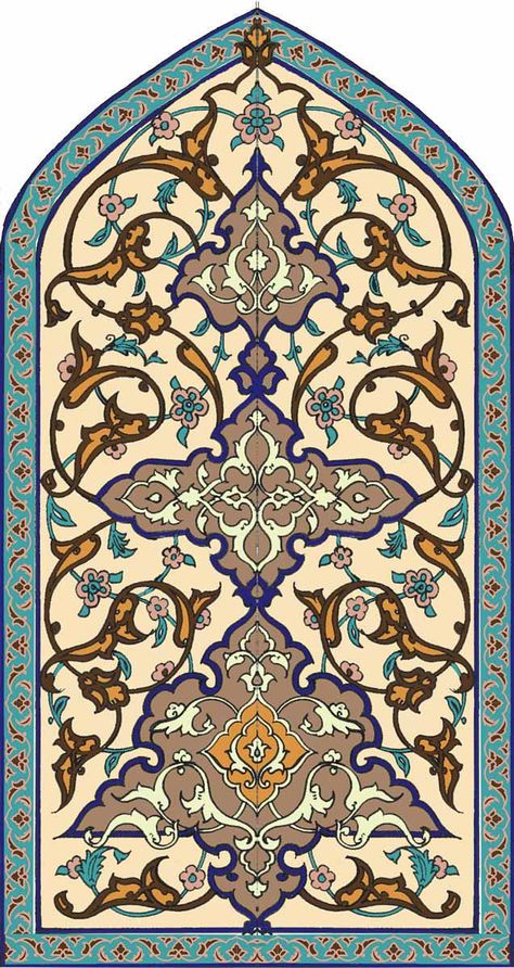 Arabesque and Islimi Motifs, Definitions, History and Patterns Islamic Design Pattern, Islamic Decoration, Motif Arabesque, Islamic Motifs, Mughal Art Paintings, Arabesque Design, Persian Art Painting, Geometric Pattern Art, Islamic Patterns