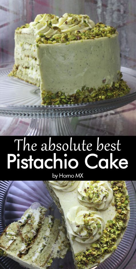 Vanilla Bean Pistachio Cake Recipe, Vanilla Bean Pistachio Cake, Pistachio Cake With Cream Cheese Frosting, Pistachio Tiramisu Cake, Vanilla Pistachio Cake, Pistachio Sponge Cake Recipes, Stanley Tucci Pistachio Cheesecake, Sicilian Pistachio Cake Recipe, Pistachio Layer Cake Recipe