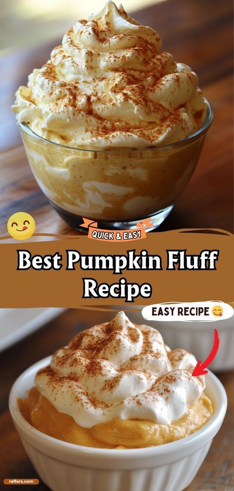 Whip up a bowl of light and airy Pumpkin Fluff, a fluffy dessert that combines the quintessential flavors of fall with a creamy, mousse-like texture. It’s an easy, no-bake treat that’s perfect for a seasonal gathering or a cozy night in. #PumpkinRecipe #FallDesserts #EasyTreats Pumpkin Cheesecake Fluff Dessert, Pumpkin Pudding Cool Whip Dessert, Light And Fluffy Dessert Recipes, Pumpkin And Cool Whip Dessert, Pumpkin Cool Whip Vanilla Pudding Dip, Fall Festival Recipes, Pumpkin Fluff Weight Watchers, Quick Light Desserts, Cold Weather Dessert Recipes