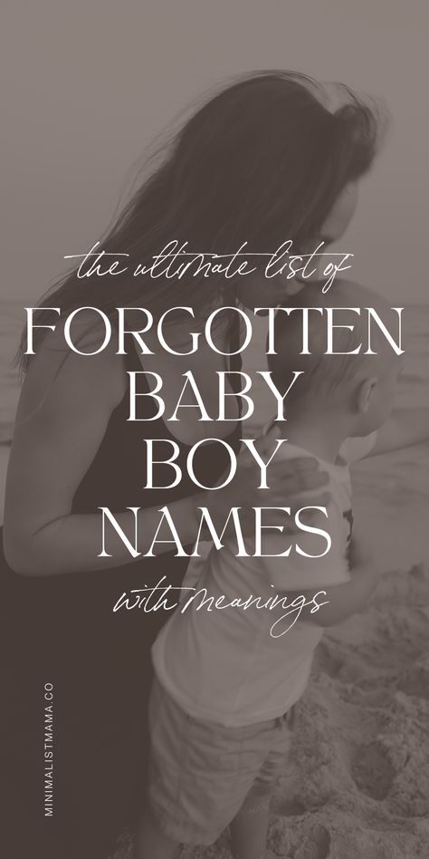 Searching for baby names - unique baby boy names that aren't overused? You'll love these vintage, old-fashioned boy names with meaning! Classic Names Vintage, Vintage Baby Names Boy, Vintage Boy Names List, Vintage Names Boy, Cute Baby Boy Names Unique, Old Names For Boys, Boy A Names, Old Names Vintage, Baby Boy Unique Names