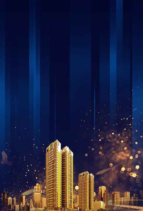 Atmospheric Commercial Real Estate Building Poster Background Real Estate Poster Design Creative, Building Poster Design, Real Estate Background, Building Ads, Commercial Background, Gold Building, Insurance Poster, Real Estate Poster, Company Background