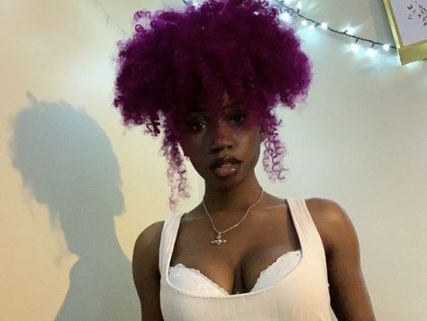 LOVERGIRL - I. MIDORIYA - intros <3 - Page 2 - Wattpad 4c Dyed Hair, Dyed Afro Hair, Dyed Afro Hair 4c, Afro Hair 4c, Dyed Afro, Different Makeup Styles, Neo Yokio, Purple Natural Hair, Girl With Purple Hair