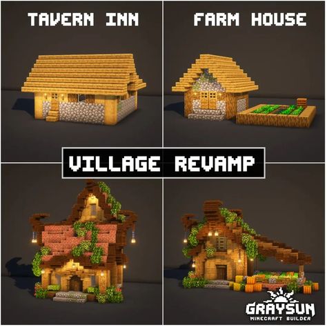 Minecraft Plains Village, Minecraft Farm House, Cottagecore Minecraft, Minecraft Structures, Bangunan Minecraft, Minecraft Farm, Minecraft Cottage, Easy Minecraft Houses, Minecraft House Tutorials