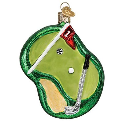 Golf Ornaments, Old World Christmas Ornaments, Classic Golf, Fun Ornaments, Golf Design, Colorful Glitter, Golf Lover, Ornament Hooks, Old World Christmas